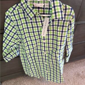 Janie and Jack Green Plaid Boys Shirt